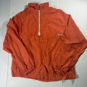 Vintage Russell Athletic Windbreaker Jacket Mens M Orange 90s Pullover USA Made